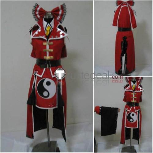 Touhou Project Koumajou Densetsu Reimu Hakurei Red Black Cosplay Costume 2