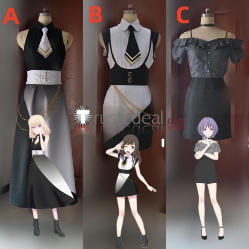 BanG Dream! It's MyGO Misumi Hatsune Sumita Mana Yuutenji Nyamu Black White Dress Cosplay Costume