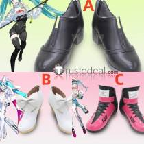 Vocaloid Hatsune Miku Racing Project Miku 2025 White Pink Black Cosplay Shoes Boots