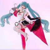 Vocaloid Hatsune Miku Racing Miku 2025 Pink White Suit Cosplay Costume