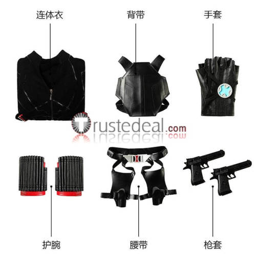 The Avengers 4 Infinity War Black Widow Natasha Romanoff Black Set Cosplay Costume