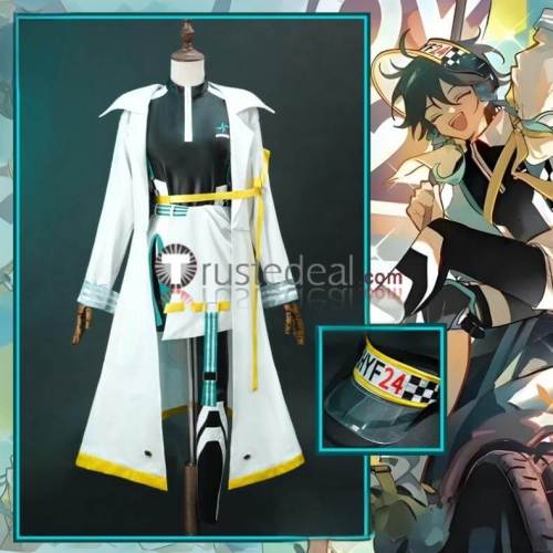 Genshin Impact Venti Barbatos Racing White Black Suit Fanart Cosplay Costume