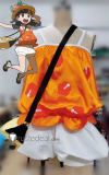 Pokemon Ultra Sun Ultra Moon Heroine Selene Orange White Cosplay Costume Hat Bag