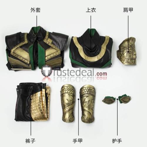 The Avengers Thor The Dark World Loki Laufeyson Odison Black Green Halloween Armors Cosplay Costume Leather