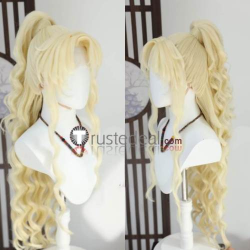Black Lagoon Balalaika Curly Blonde Ponytail Styled Lace Front Cosplay Wig