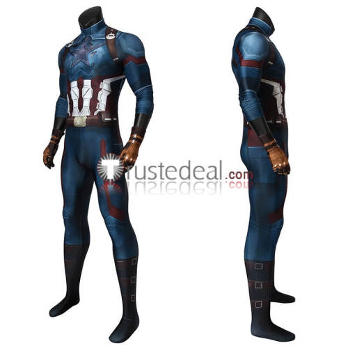 The Avengers 3 Infinity War Captain America Steve Rogers One Jumpsuit Cosplay Costume