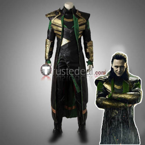 The Avengers Thor The Dark World Loki Laufeyson Odison Black Green Halloween Armors Cosplay Costume Leather