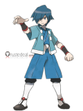 Pokemon HeartGold and SoulSilver Gym Leader Whitney Falkner Blue White Red Cosplay Costume