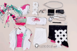 Vocaloid Hatsune Miku Racing Miku 2025 Pink White Suit Cosplay Costume