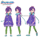 Commission Pokemon Horizons The Series Pocket Monsters Liko Zinnia Dot Caitlin Blonde Purple Blue Styled Cosplay Wig