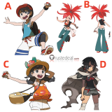 Commission Pokemon Heroine Selene Elio Flannery Zinnia Cosplay Costume