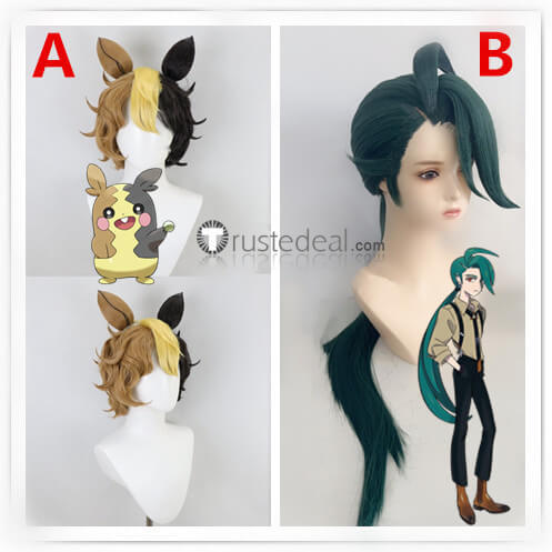 Pokemon Scarlet and Violet Elite Four Rika Morpeko Gijinka  Brown Black Green Styled Cosplay Wig