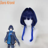 Vtuber Virtual YouTuber Hololive Ouro Kronii Murakumo Kagetsu Kureiji Ollie Red Blue Silver Styled Cosplay Wig
