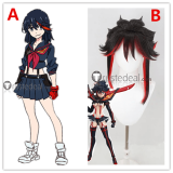 KILL la KILL Ryuko Matoi Fighting Kamui Senketsu Styled Black Blue Red Cosplay Wig