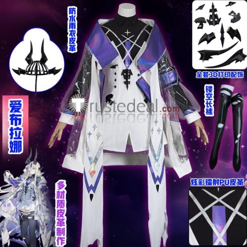 Arknights Eblana Necrass Purple White Set Cosplay Costume
