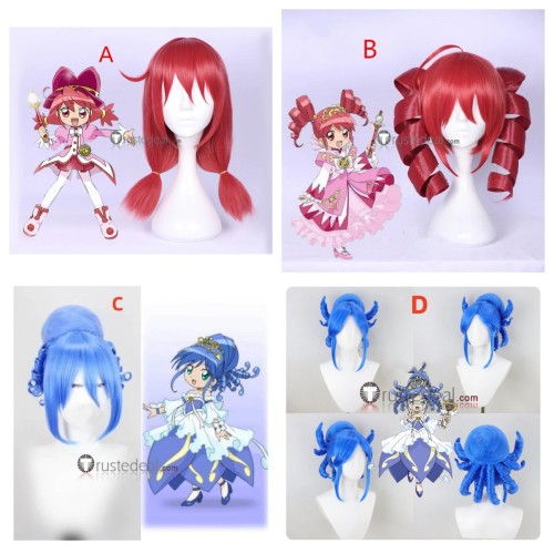 Fushigiboshi no Futagohime Twin Princess of Wonder Planet Fine Rein Red Blue Cosplay Wig