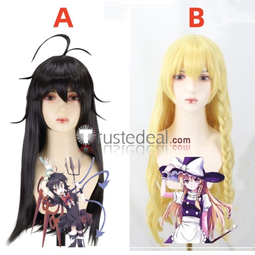 New Touhou Project Kirisame Marisa Golden Houjuu Nue Black Styled Cosplay Wig