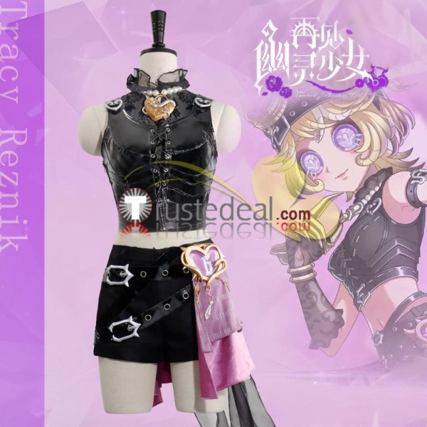 Identity V IDV Truth Inference Mechanic Tracy Reznik Lock Core Gothic Black Cosplay Costume