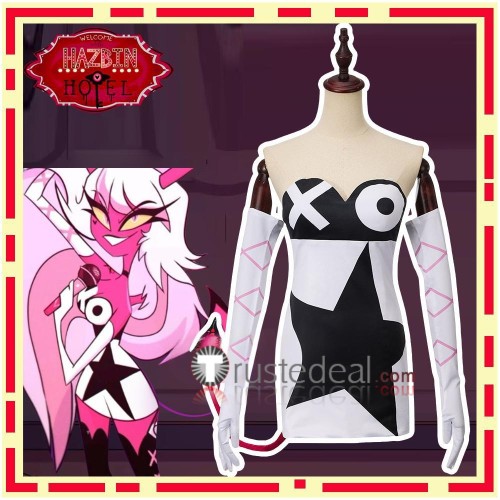 Helluva Boss Verosika Mayday Black White Dress Cosplay Costume