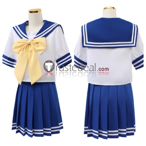 Lucky Star Kagami Hiiragi Konata Izumi Miyuki Takara Yutaka  Blue Summer School Uniform Cosplay Costume