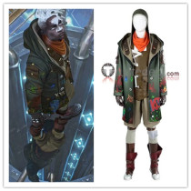 League of Legends LOL Arcane Season 2 Ekko Green Cosplay Costume