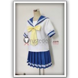 Lucky Star Kagami Hiiragi Konata Izumi Miyuki Takara Yutaka Summer Blue School Uniform Cosplay Costume