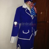Hetalia Axis Powers America USA Flight Attendant Genderbend Female Cosplay Costume