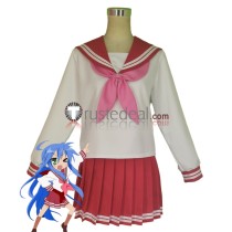 Lucky Star Kagami Hiiragi Konata Izumi Miyuki Takara Winter Red School Uniform Cosplay Costume