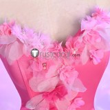 Winx Club The Magic is Back Bloom Flora Pink Flowers Blue Dress Cosplay Costume