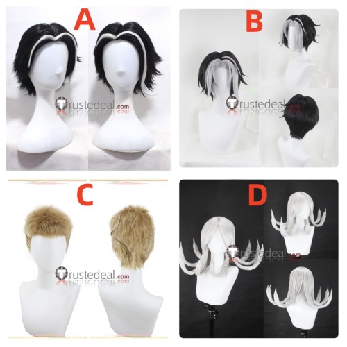 Danranronpa 3 Gundham Tanaka Seiko Kimura Fuyuhiko Kuzuryu Black Grey Styled Cosplay Wigs
