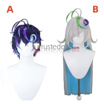 WACCA Luin Blue Grey Styled Cosplay Wig