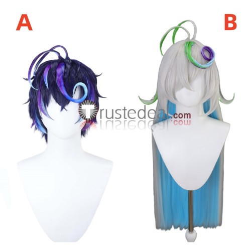 WACCA Luin Blue Grey Styled Cosplay Wig