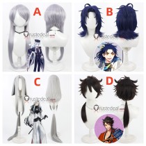 Touken Ranbu Hakusan Yoshimitsu Taikogane Sadamune Mutsunokami Yoshiyuki Himetsuru Ichimonji Silver Blue Golden Cosplay Wig
