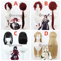 Touken Ranbu Tonbokiri Goke Kanemitsu Kyogoku Masamune Tomita Gou Red Black Golden Cosplay Wig