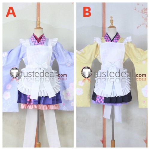 Amairo Chocolate Momose Kaguya Momose Mitsuki Kimono Dress Yellow Purple Cosplay Costume