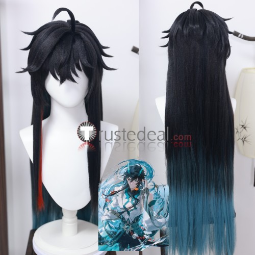 Honkai Star Rail HSR Dan Heng lmbibitor Lunae Black Blue Prestyled Cosplay Wig