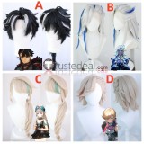 Genshin Impact Wriothesley Neuvillette Lynette Lyney Black Silver Lace Front Styled Cosplay Wig