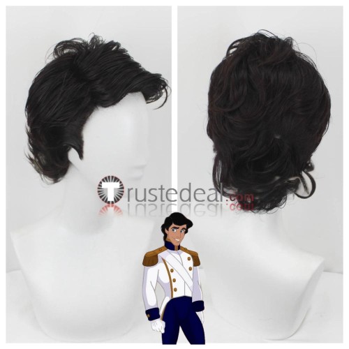 Prince The Little Mermaid Eric Black Styled Cosplay Wig