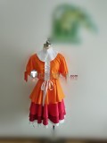 Tsukimonogatari Yotsugi Ononoki Orange Dress Cosplay Costume