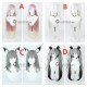 Blue Archive Sunaookami Shiroko Urawa Hanako Chidori Michiru  Tsukiyuki Miyako Pink Grey Cosplay Wig Ears