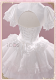 iCOS Puella Magi Madoka Magica Kaname Madoka Mahou Shoujo Barrier Akemi Homura Devil Angel Gothic Lolita White Black Cosplay Costume
