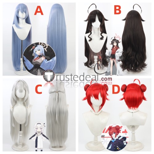 Blue Archive ‌Konuri Maki Kinugawa Kasumi Aomori Mine Akeboshi Himari Blue Red Cosplay Wig