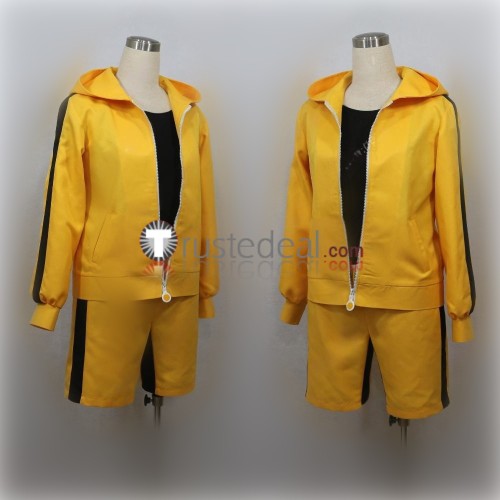 Monogatari Nisemonogatari Karen Araragi Cosplay Yellow Sports Set Cosplay Costume
