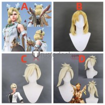 Overwatch 2 Mercy Angela Ziegler Golden Styled Cosplay Wig