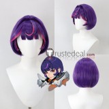 Overwatch D.Va Hanzo Juno Dark Brown Purple Styled Cosplay Wig