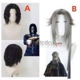 Dark Souls 3 Fire Keeper Orbeck of Vinheim Grey Black Styled Cosplay Wig