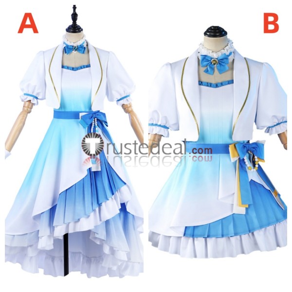 Love Live Aqours The Ninth 9th Anniversary Takami Chika Watanabe You Blue White Dress Cosplay Costume