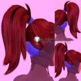 Overwatch D.Va Hanzo Juno Dark Brown Purple Styled Cosplay Wig