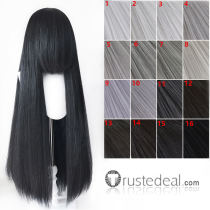 Versatile Thickened Hair Volume White Gray Black Cosplay Wigs 100cm