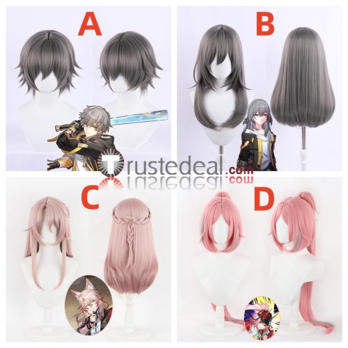 Honkai Star Rail HSR Trailblazer Male Female Protagonist Jiaoqiu Rappa Black Grey Pink Cosplay Wig